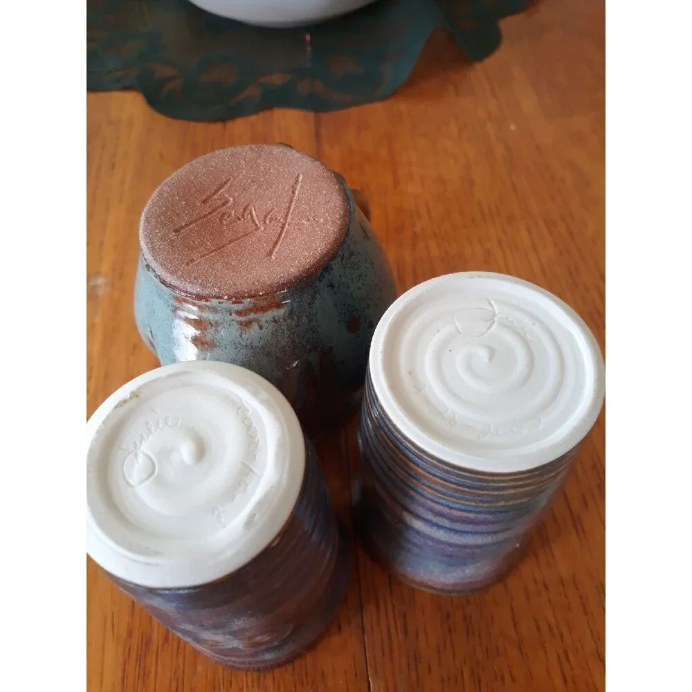 Small Vase And Cups 3pcs 3-1/4